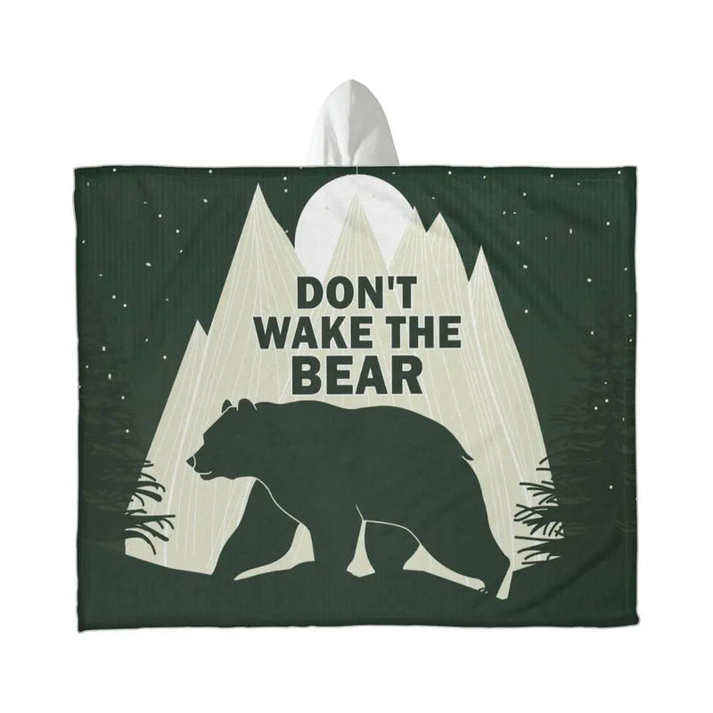 Don't Wake the Bear – Hooded Sherpa Fleece Blanket ShineOn Fulfillment