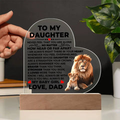 To My Daughter Braver – Acrylic Heart Plaque ShineOn Fulfillment