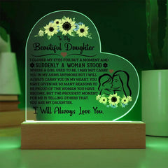 To My Daughter Proud – Acrylic Heart Plaque ShineOn Fulfillment