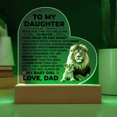 To My Daughter Braver – Acrylic Heart Plaque ShineOn Fulfillment