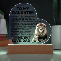 To My Daughter Braver – Acrylic Heart Plaque ShineOn Fulfillment