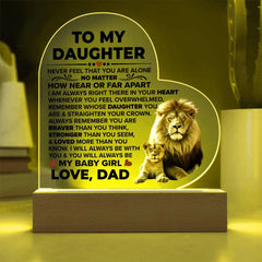 To My Daughter Braver – Acrylic Heart Plaque ShineOn Fulfillment