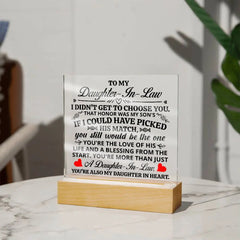 To My Daughter-in-Law Honor – Acrylic Square ShineOn Fulfillment