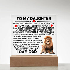 To My Daughter Braver – Acrylic Square ShineOn Fulfillment