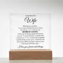 To My Wife Fate – Acrylic Square ShineOn Fulfillment