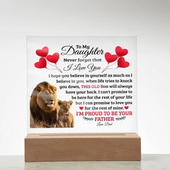 To My Daughter Old Lion – Acrylic Square ShineOn Fulfillment