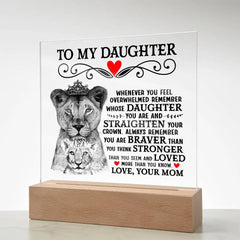 To My Daughter Lion Crown – Acrylic Square ShineOn Fulfillment
