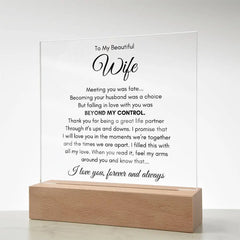 To My Wife Fate – Acrylic Square ShineOn Fulfillment