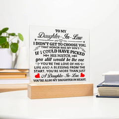 To My Daughter-in-Law Honor – Acrylic Square ShineOn Fulfillment