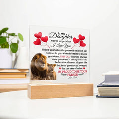 To My Daughter Old Lion – Acrylic Square ShineOn Fulfillment