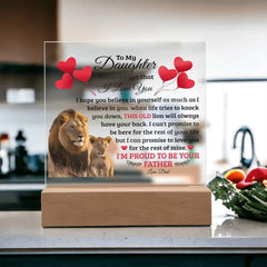 To My Daughter Old Lion – Acrylic Square ShineOn Fulfillment