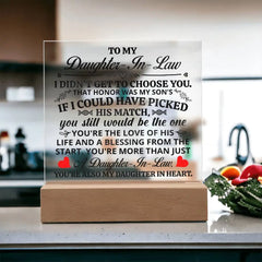 To My Daughter-in-Law Honor – Acrylic Square ShineOn Fulfillment