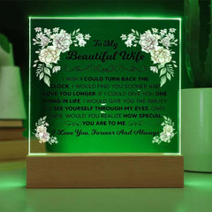 To My Beautiful Wife – Acrylic Square ShineOn Fulfillment