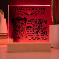 To My Daughter Lion Crown – Acrylic Square ShineOn Fulfillment