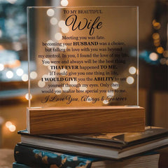 To My Beautiful Wife (Printed) – Acrylic Square ShineOn Fulfillment