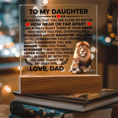 To My Daughter Braver – Acrylic Square ShineOn Fulfillment