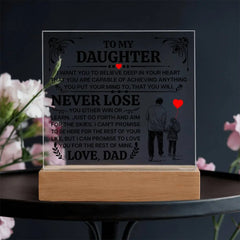To My Daughter Promise – Acrylic Square ShineOn Fulfillment